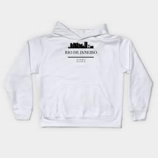 RIO DE JANEIRO BLACK SILHOUETTE SKYLINE ART Kids Hoodie